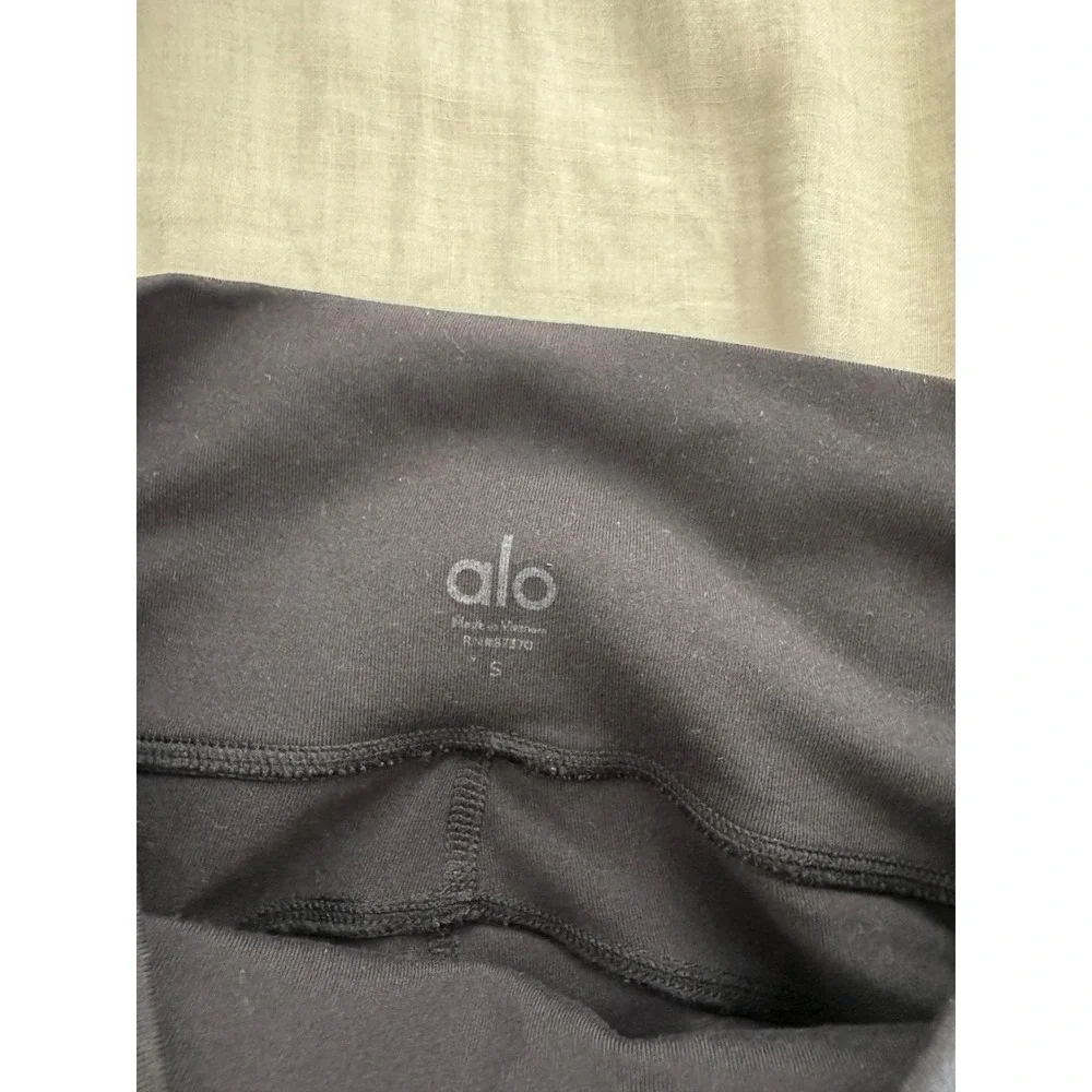 Alo Yoga High Waist Cargo Leggings Black Pockets Size Small